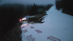 Modrá sjezdovka - dojezd k lanové dráze