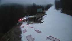 Modrá sjezdovka - dojezd k lanové dráze