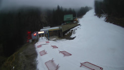 Modrá sjezdovka - dojezd k lanové dráze