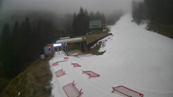 Modrá sjezdovka - dojezd k lanové dráze