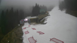 Modrá sjezdovka - dojezd k lanové dráze