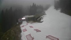 Modrá sjezdovka - dojezd k lanové dráze