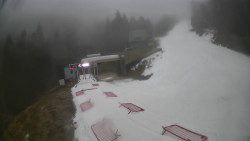 Modrá sjezdovka - dojezd k lanové dráze