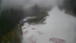 Modrá sjezdovka - dojezd k lanové dráze