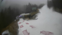 Modrá sjezdovka - dojezd k lanové dráze