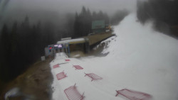 Modrá sjezdovka - dojezd k lanové dráze