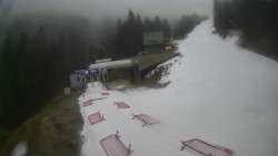 Modrá sjezdovka - dojezd k lanové dráze