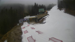 Modrá sjezdovka - dojezd k lanové dráze