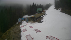 Modrá sjezdovka - dojezd k lanové dráze