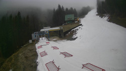 Modrá sjezdovka - dojezd k lanové dráze