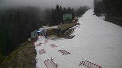 Modrá sjezdovka - dojezd k lanové dráze