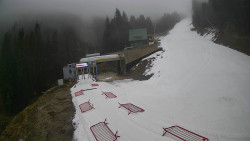 Modrá sjezdovka - dojezd k lanové dráze