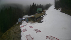 Modrá sjezdovka - dojezd k lanové dráze