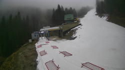 Modrá sjezdovka - dojezd k lanové dráze