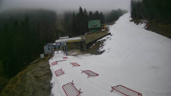 Modrá sjezdovka - dojezd k lanové dráze