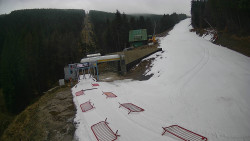 Modrá sjezdovka - dojezd k lanové dráze