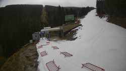 Modrá sjezdovka - dojezd k lanové dráze