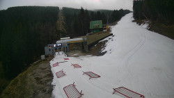 Modrá sjezdovka - dojezd k lanové dráze