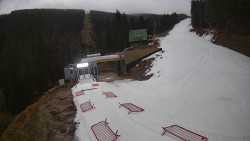 Modrá sjezdovka - dojezd k lanové dráze