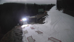 Modrá sjezdovka - dojezd k lanové dráze