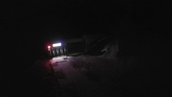 Modrá sjezdovka - dojezd k lanové dráze