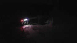 Modrá sjezdovka - dojezd k lanové dráze