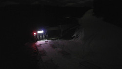 Modrá sjezdovka - dojezd k lanové dráze