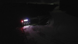 Modrá sjezdovka - dojezd k lanové dráze