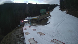 Modrá sjezdovka - dojezd k lanové dráze