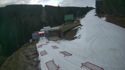 Modrá sjezdovka - dojezd k lanové dráze