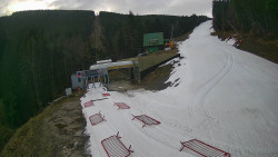 Modrá sjezdovka - dojezd k lanové dráze