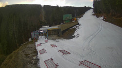 Modrá sjezdovka - dojezd k lanové dráze