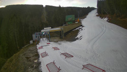 Modrá sjezdovka - dojezd k lanové dráze