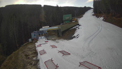 Modrá sjezdovka - dojezd k lanové dráze