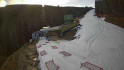 Modrá sjezdovka - dojezd k lanové dráze