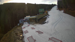 Modrá sjezdovka - dojezd k lanové dráze