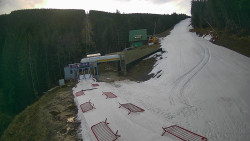 Modrá sjezdovka - dojezd k lanové dráze