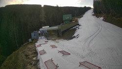 Modrá sjezdovka - dojezd k lanové dráze