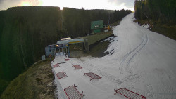 Modrá sjezdovka - dojezd k lanové dráze