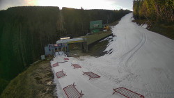 Modrá sjezdovka - dojezd k lanové dráze