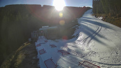 Modrá sjezdovka - dojezd k lanové dráze