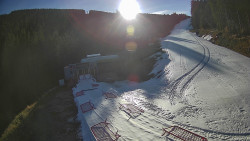 Modrá sjezdovka - dojezd k lanové dráze