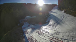 Modrá sjezdovka - dojezd k lanové dráze