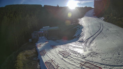 Modrá sjezdovka - dojezd k lanové dráze