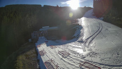 Modrá sjezdovka - dojezd k lanové dráze