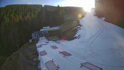 Modrá sjezdovka - dojezd k lanové dráze