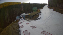 Modrá sjezdovka - dojezd k lanové dráze