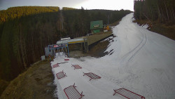 Modrá sjezdovka - dojezd k lanové dráze