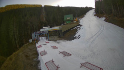 Modrá sjezdovka - dojezd k lanové dráze