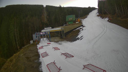 Modrá sjezdovka - dojezd k lanové dráze